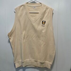 Nicklaus Warren GC Est 1999 Cream V-Neck Golf Sweater Vest Mens XL